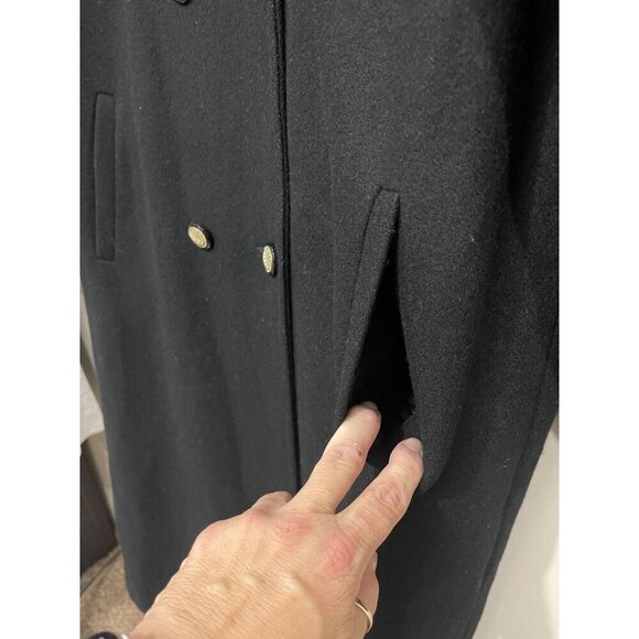 Vintage Women Double-Breasted Wool Coat Gold Embroidered Shoulders Union Tag USA - Picture 7 of 13
